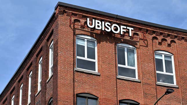 A photo of the outside of Ubisoft Montreal's large office building.