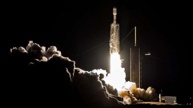 SpaceX’s Falcon Heavy rocket launched from the Kennedy Space Center in Florida on April 30, 2023.