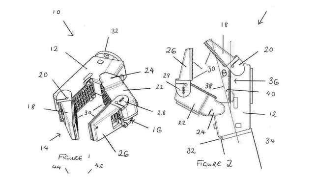 A photo of the illustration diagram of the Dyson robot vacuum with arms