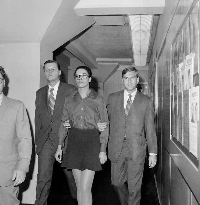 Angela Davis en route to the House of D after her arrest in 1970.