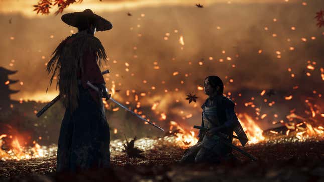 Ghost of Tsushima -hovedpersonen Jin Sakai ser ut til å fullføre en kvinnelig samurai