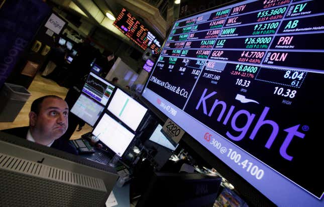 HFT, anyone? Knight Capital Group lost $440 million in 45 minutes after a trading glitch on Aug. 1.