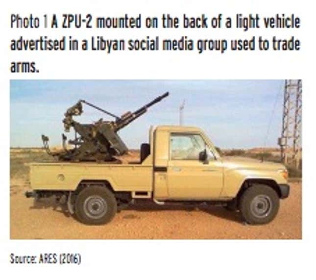 Image for article titled In Libya, you can buy an anti-aircraft gun on Facebook