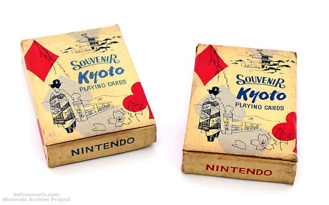 Two packs of ‘Kyoto Souvenir Playing Cards’, made by Nintendo in the 1950s