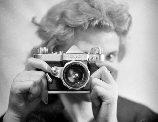 woman with camera