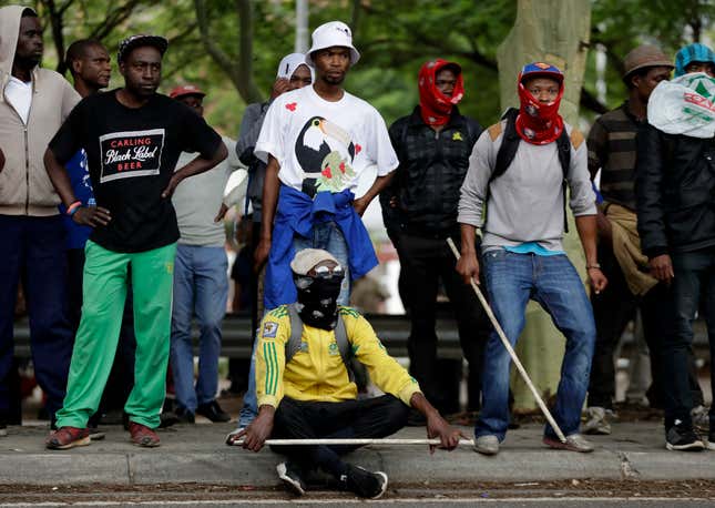 An anti-immigration march in South Africa sparks violence