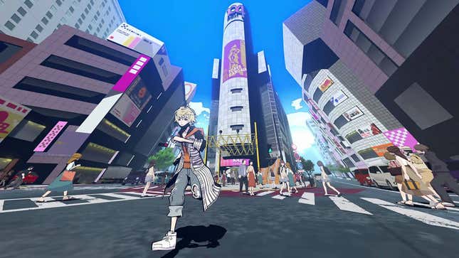 Rindo running down Shibuya streets.