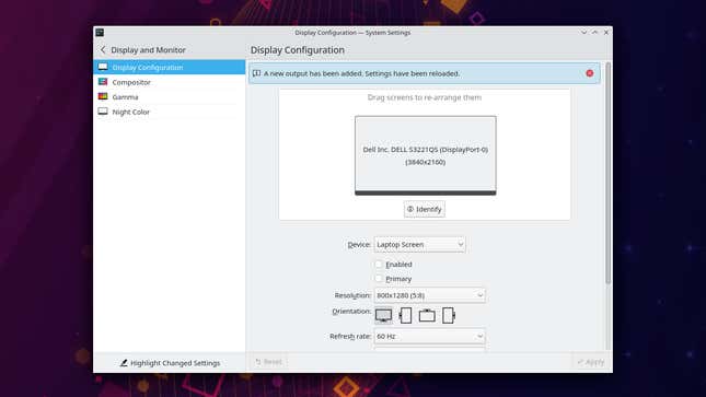 The display setting in Steam Deck's desktop lets you choose which screen is primary.