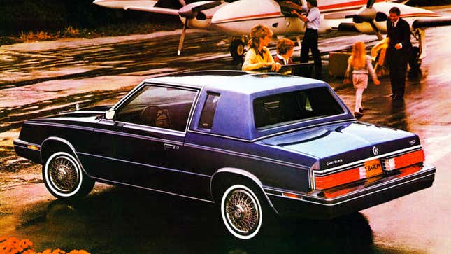 A photo of an 80s coupe made with the Chrysler K platform. 