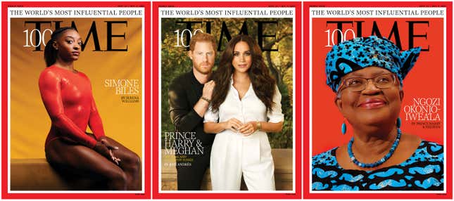 Image for article titled The 2021 TIME100 Calls Meghan and Harry &#39;Icons&#39;; Sherrilyn Ifill, Lil Nas X, Red Table Talk and Verzuz Among Honorees