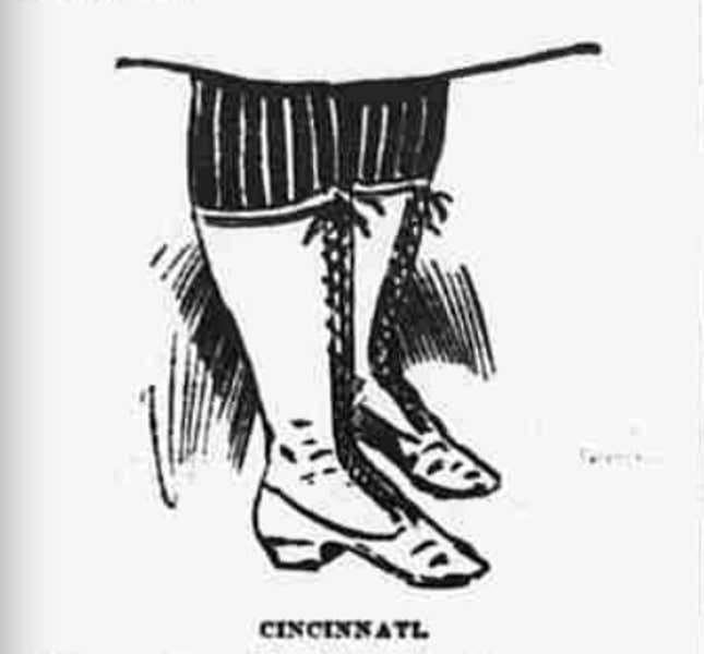 Drawing of lady's legs in bikewear