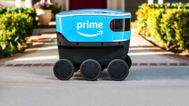 Image for article titled If You See a Human Working With Amazon&#39;s Delivery Bots, Give Them Your Feedback