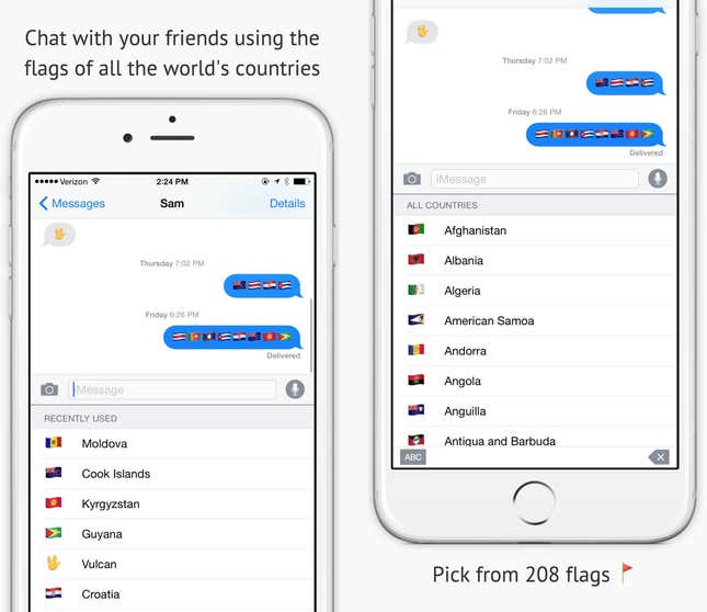 Image for article titled Say hello to Flags, the world’s emoji keyboard for iPhones