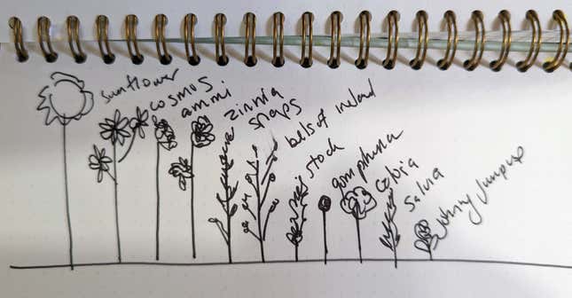 A simple plan to lay out flowers by height