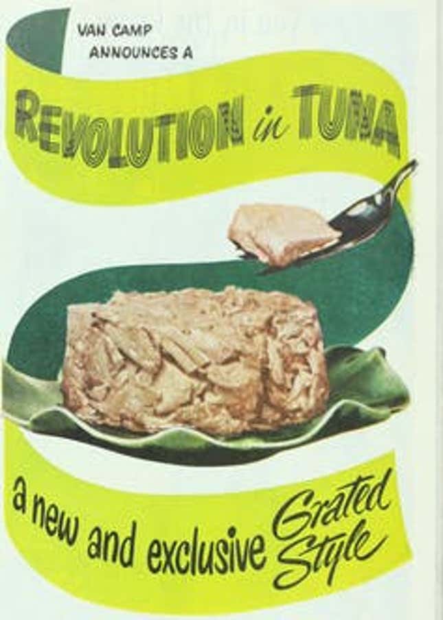 A 1949 ad in Ladies’ Home Journal announces a “Revolution in Tuna.” (Source: Internet Archive Book Images via The Conversation)