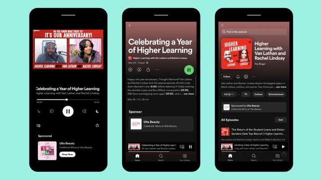 Spotify’s new clickable ad cards.