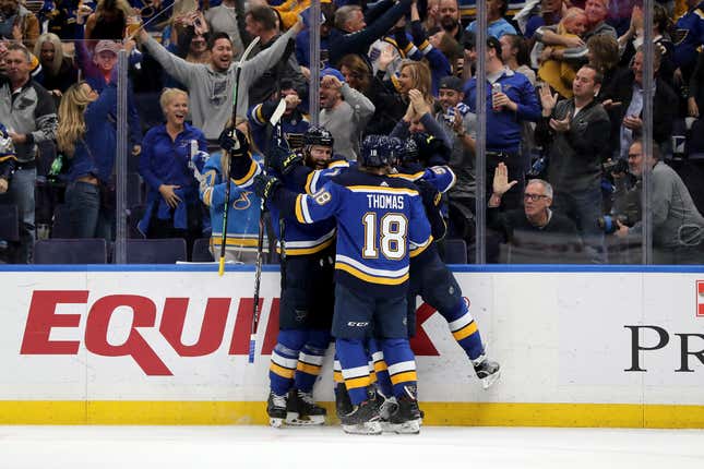 Image for article titled The Blues Took The Sharks Off Life Support And Advanced To The Stanley Cup Final