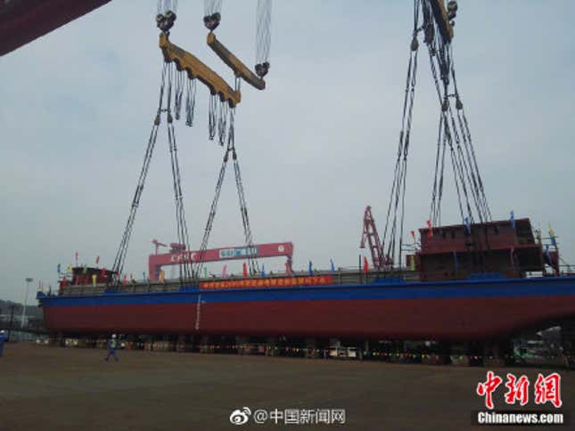 China's first all-electric vessel entered the water in mid-November.