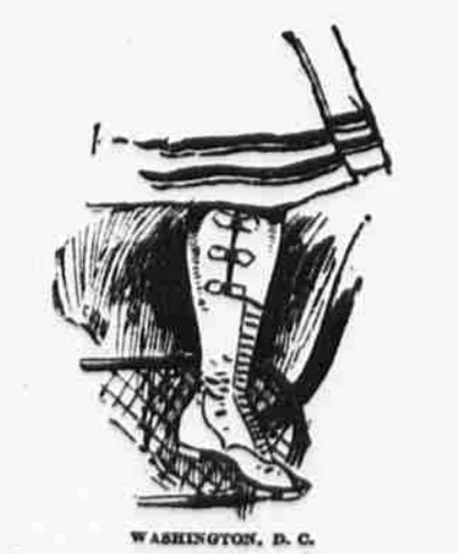 Drawing of lady's legs in bikewear