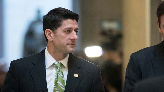Image for article titled Jealous Paul Ryan Asks Legislator With 37% Approval Rating What His Secret Is