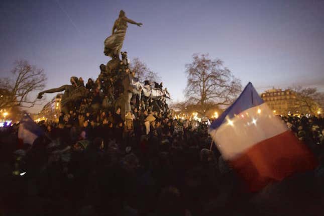 Place de la Nation, Sunday night.