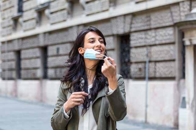 Image for article titled You Don't Need to Pull Your Mask Down to Talk to Me. You Don't Need to Pull Your Mask Down to Talk to Me. You Don't Need to...