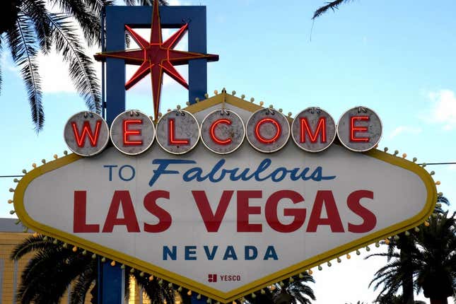 Dec 17, 2020; Paradise, Nevada, USA;  A general view of the Welcome to Fabulous Las Vegas sign on the Las Vegas strip.