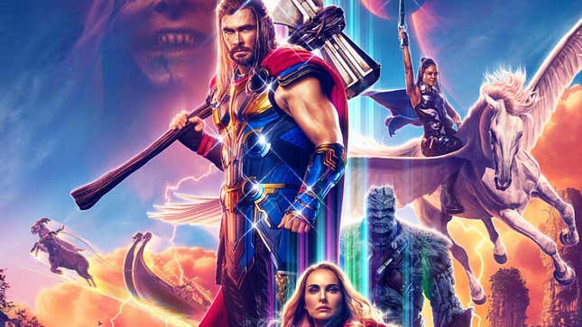 The cast of Thor: Love & Thunder in a promotional poster. 