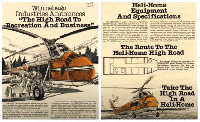 Image for article titled Winnebago Made A Flying RV That Camped Where No Other RV Could