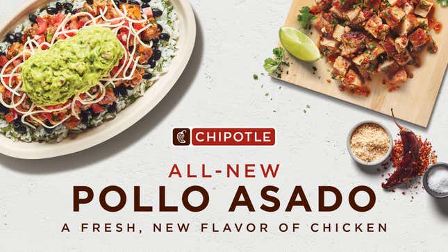 Image for article titled New Chipotle pollo asado is huge news for chicken lovers