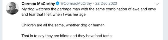 Image for article titled Guy Behind Fake Cormac McCarthy Twitter Account is Actually a California Gubernatorial Candidate