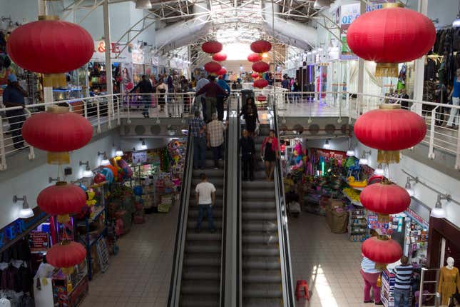 Johannesburg South's, China Mall. The mall is very popular on weekends and caters for all shoppers, offering competitive pricing compared to the more 'mainstream' shopping districts in Johannesburg.