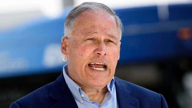 Image for article titled Jay Inslee Recalls Decision To Run For President After 5 Teens From Across Globe Pressed Enchanted Rings Together To Call Him Into Existence