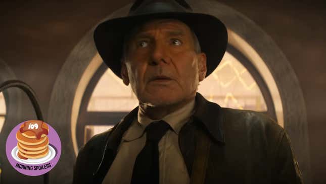The elderly Indiana Jones looks dazed and confused.