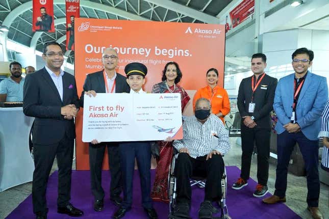 Rakesh Jhunjhunwala at the launch of Akasa Air.