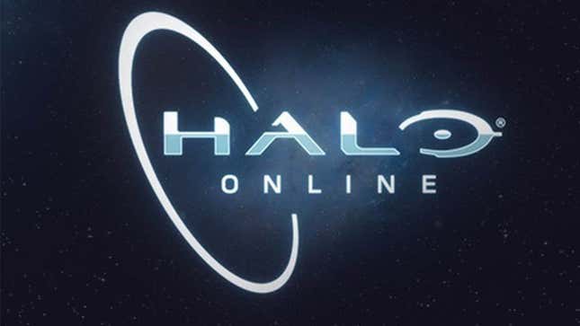 The Halo Online logo on a starfield. 
