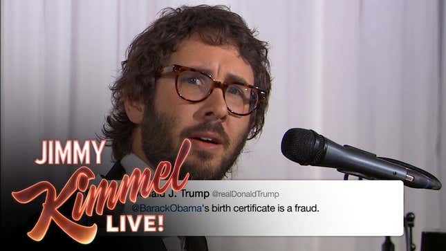 Jimmy Kimmel Got Josh Groban to Sing a Bunch of Donald Trump's Tweets