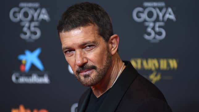 Spanish actor Antonio Banderas poses on the Red Carpet prior to presenting the 35th Spain's Goya Film Awards gala in Malaga on March 6, 2021.