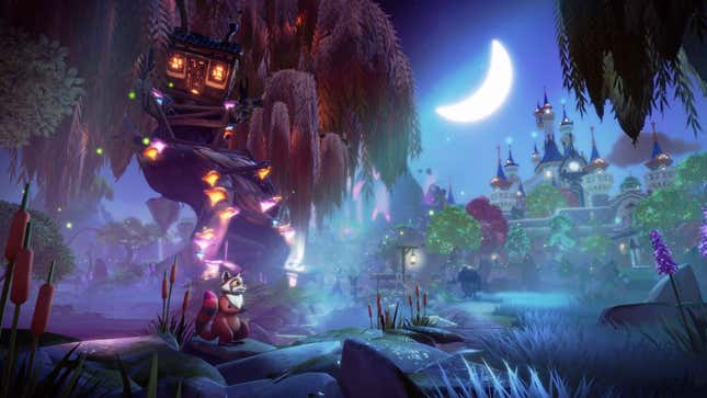A glowing landscape in Disney Dreamlight Valley.