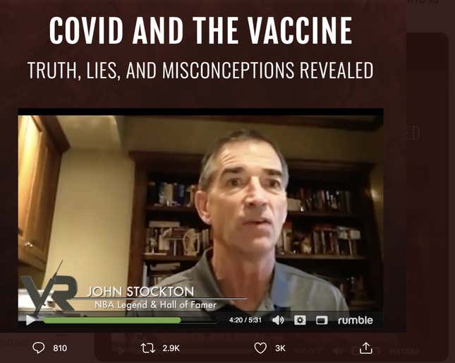 John Stockton says he’s done his own research on COVID vaccines.