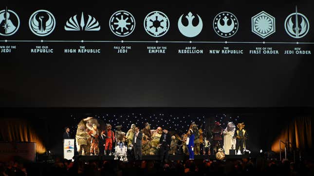 The filmmakers with a timeline of all of Star Wars.
