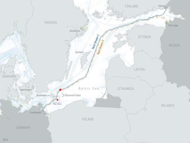 Imagen para el artículo titulado Una sonda submarina sueca encuentra más pruebas del sabotaje al gasoducto Nord Stream