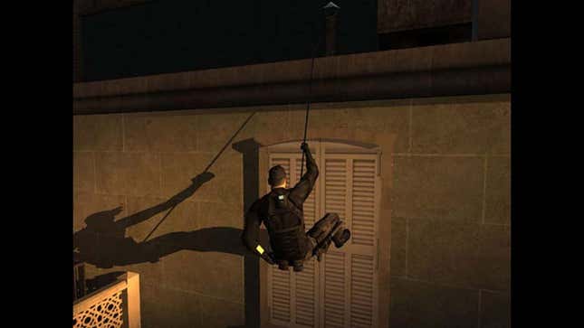 Sam Fischer scales a building in Splinter Cell, one of the best games of 2002.