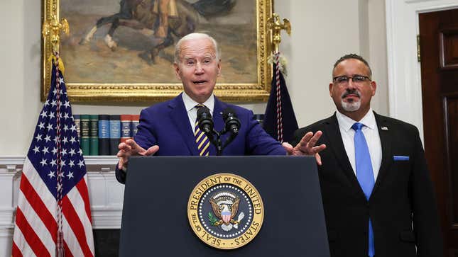 Image for article titled Biden Unveils Student Loan Forgiveness Plan Requiring Taxpayers To Be Dragged Into Street And Killed Like Dogs