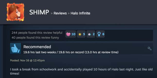 Image for article titled Halo Infinite’s Multiplayer, As Told By Steam Reviews
