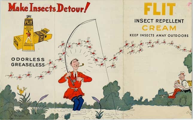 A Flit advertisement proof from the 1930s, drawn by Dr. Seuss.