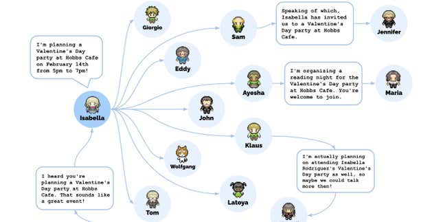 Imagen para el artículo titulado Investigadores de Google y Stanford crean una aldea virtual donde “viven” 25 bots