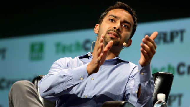Apoorva Mehta of Instacart speaks during 2016 TechCrunch Disrupt.