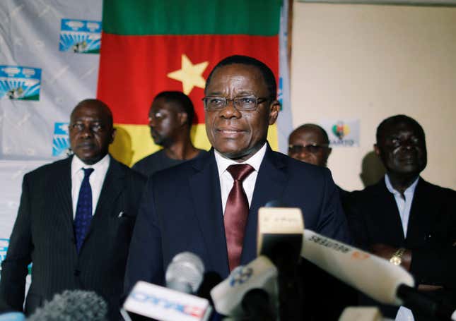 Maurice Kamto, a presidential candidate of Renaissance Movement (MRC),