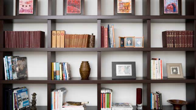 Image for article titled How to Decorate a Bookshelf with More than Just Books